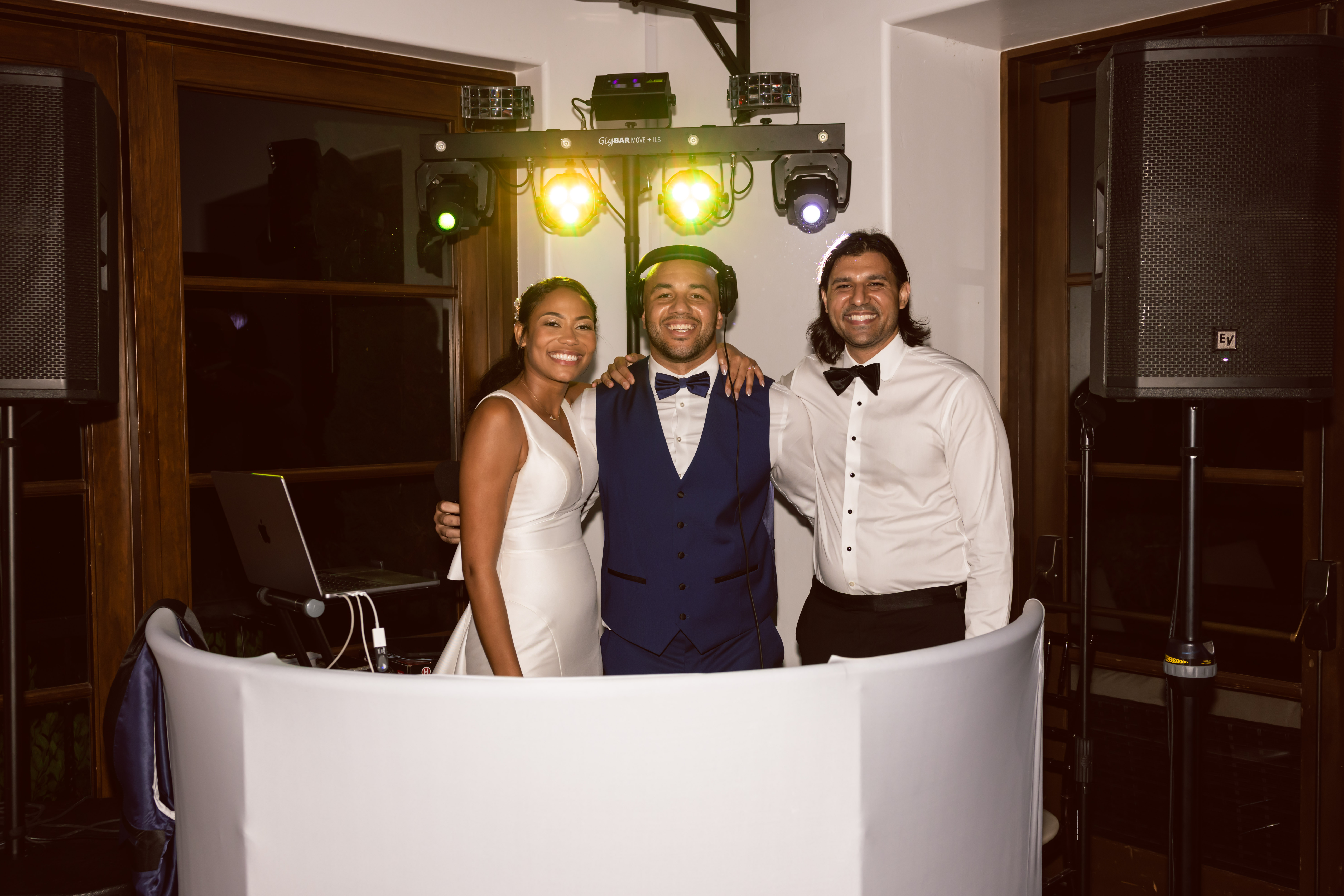 DJ with bride and groom